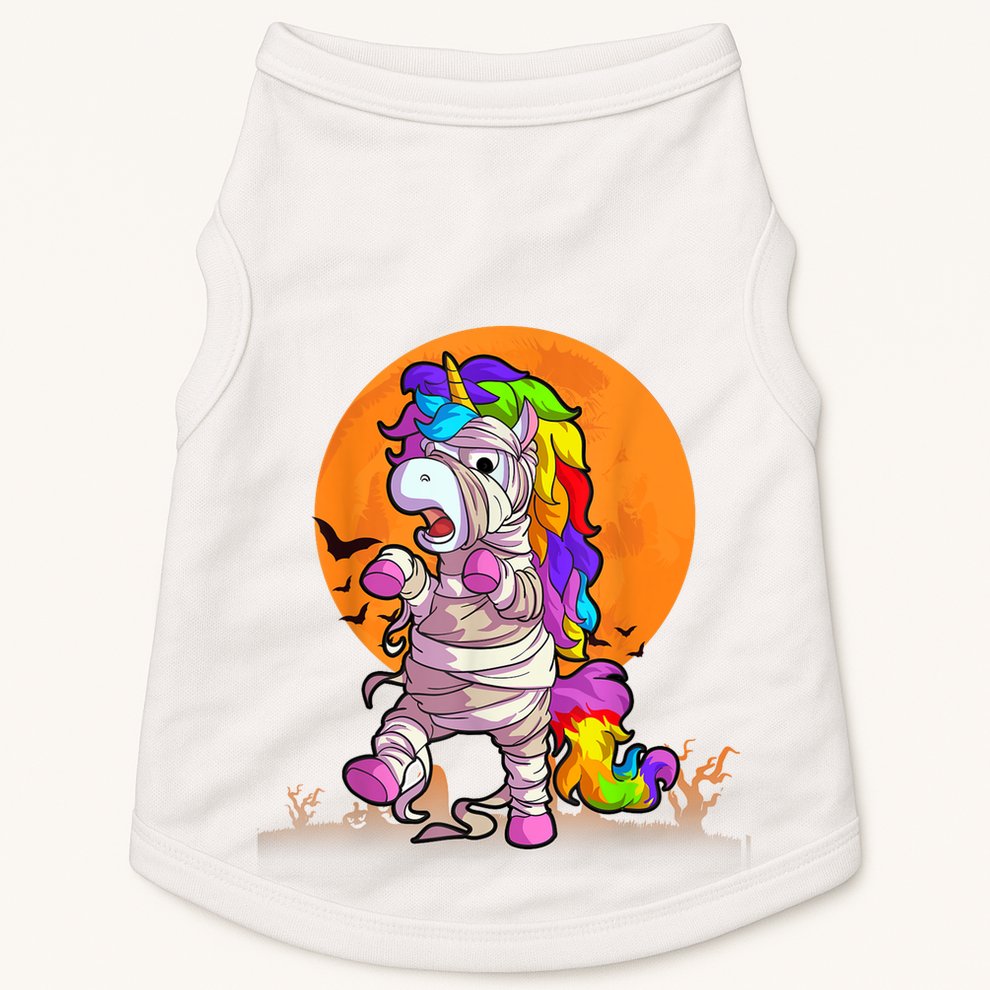 Mummy Unicorn Halloween Girls Unicorn Halloween Doggie Tank