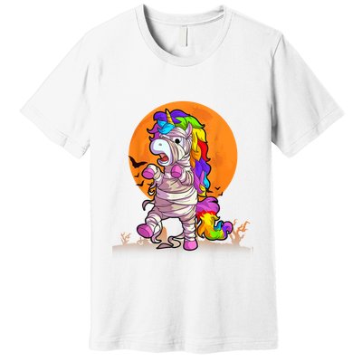 Mummy Unicorn Halloween Girls Unicorn Halloween Premium T-Shirt