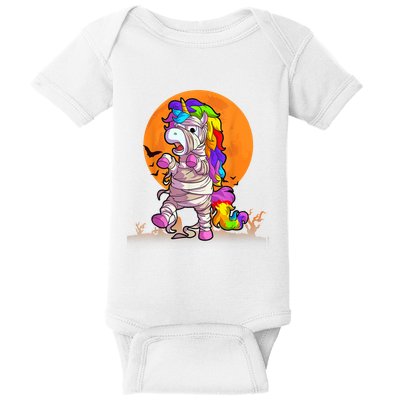 Mummy Unicorn Halloween Girls Unicorn Halloween Baby Bodysuit