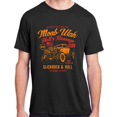 Moab Utah Hells Revenge 4x4 Vintage Distressed Style Design Adult ChromaSoft Performance T-Shirt