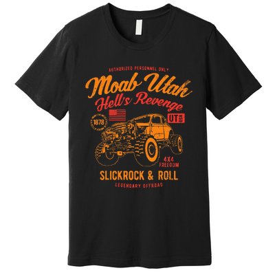 Moab Utah Hells Revenge 4x4 Vintage Distressed Style Design Premium T-Shirt