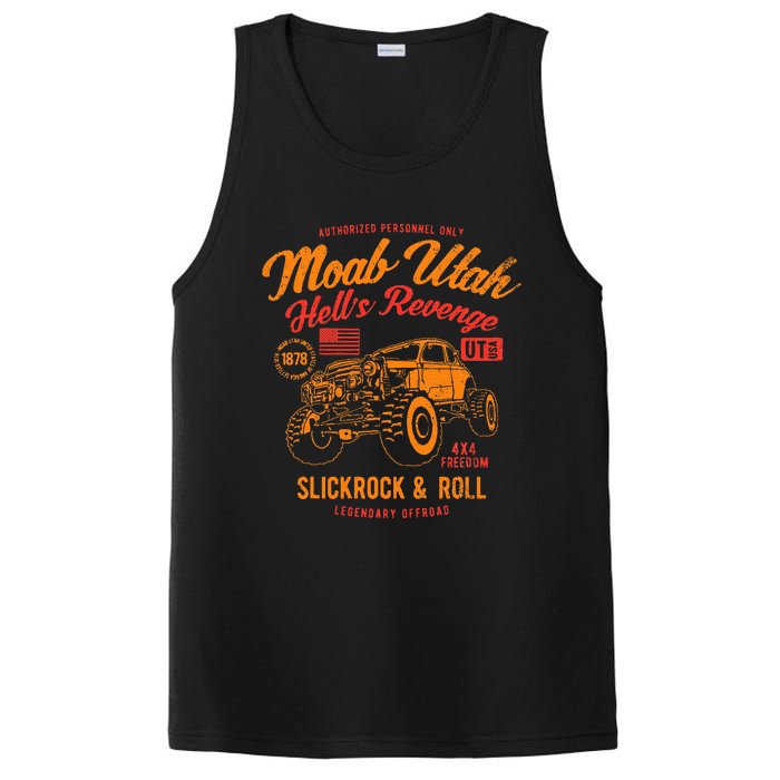 Moab Utah Hells Revenge 4x4 Vintage Distressed Style Design PosiCharge Competitor Tank