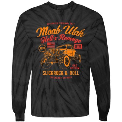 Moab Utah Hells Revenge 4x4 Vintage Distressed Style Design Tie-Dye Long Sleeve Shirt