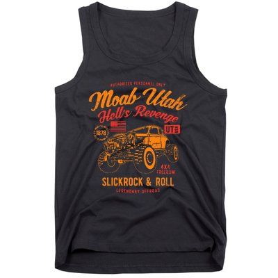 Moab Utah Hells Revenge 4x4 Vintage Distressed Style Design Tank Top