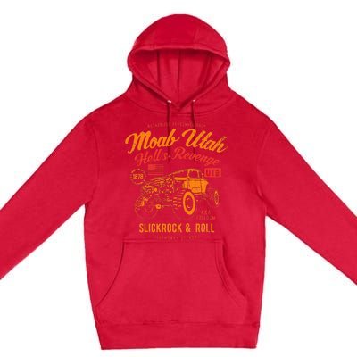 Moab Utah Hells Revenge 4x4 Vintage Distressed Style Design Premium Pullover Hoodie