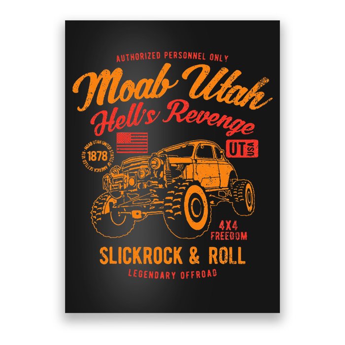 Moab Utah Hells Revenge 4x4 Vintage Poster
