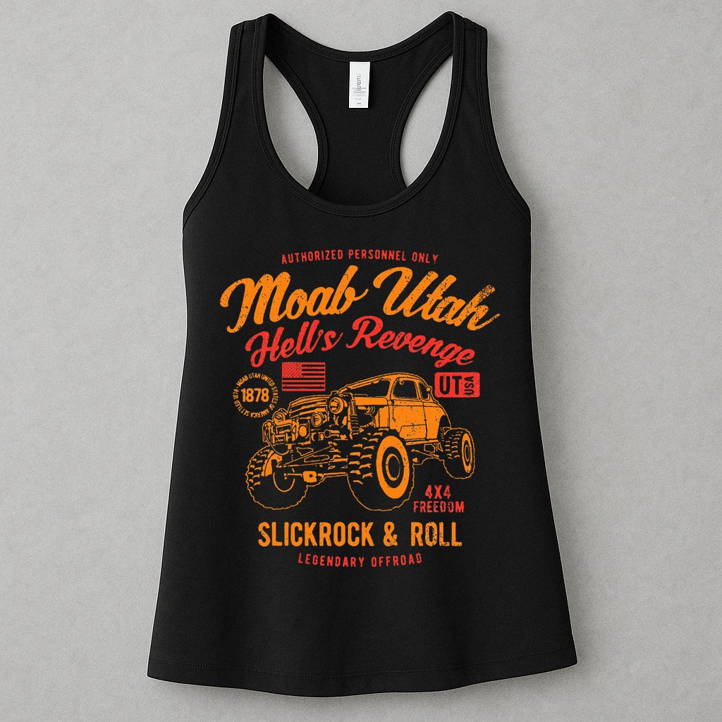 Moab Utah Hells Revenge 4x4 Vintage Womens Tank Top
