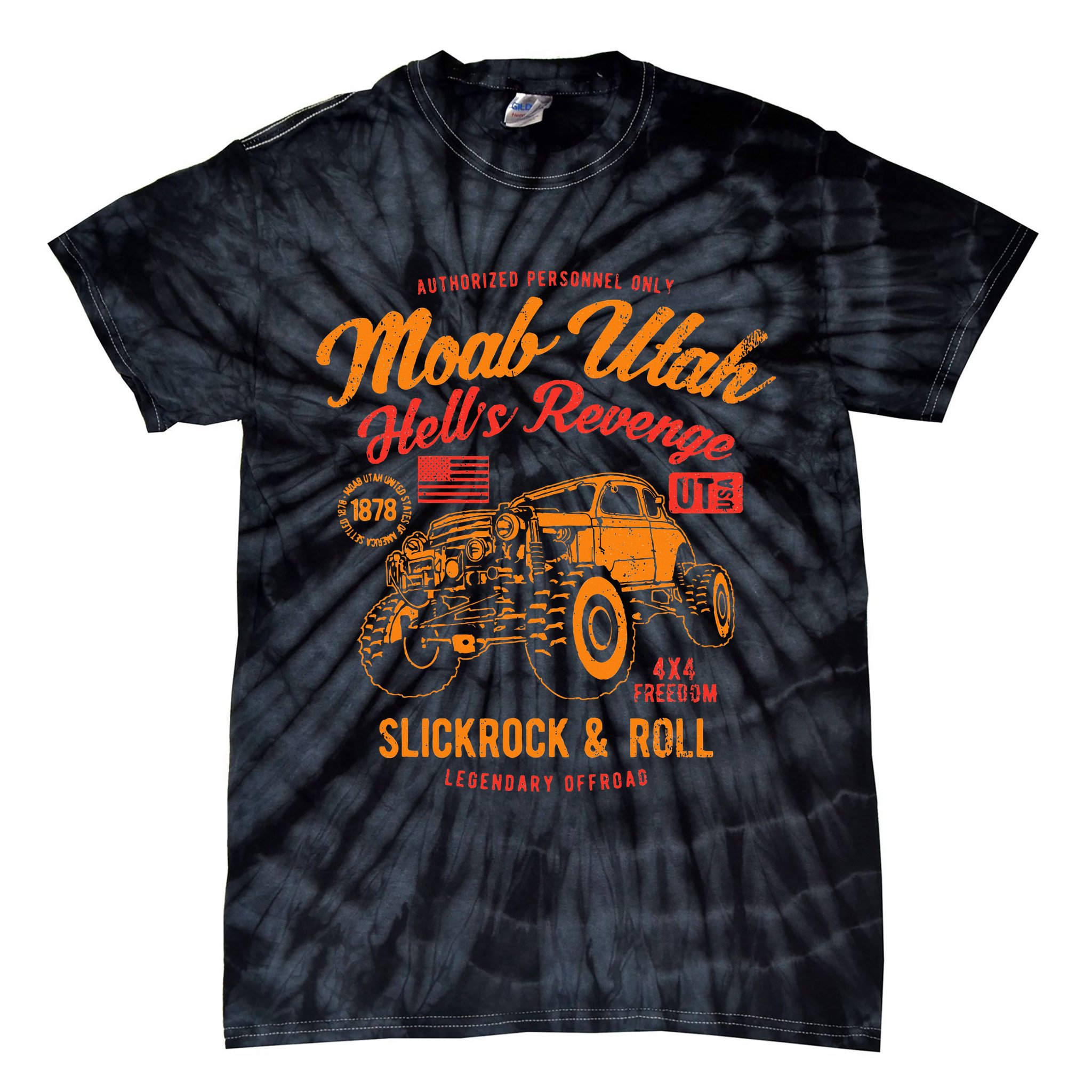 Moab Utah Hells Revenge 4x4 Vintage Tie-Dye T-Shirt