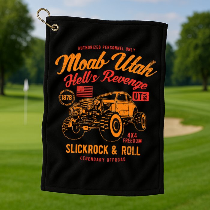 Moab Utah Hells Revenge 4x4 Vintage Golf Towel