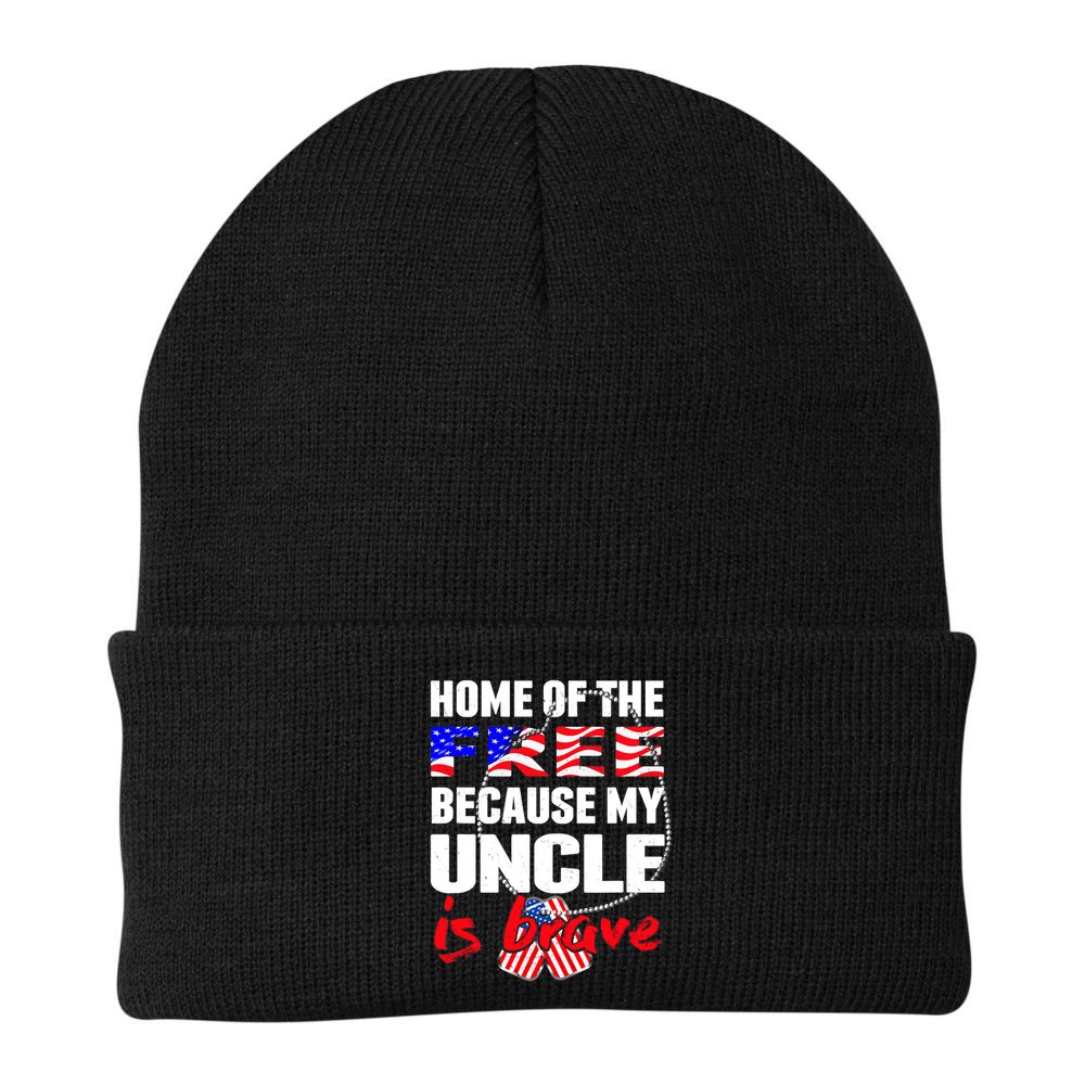 My Uncle Is Brave Home Of The Free - Proud Army Niece Nephew Beanie