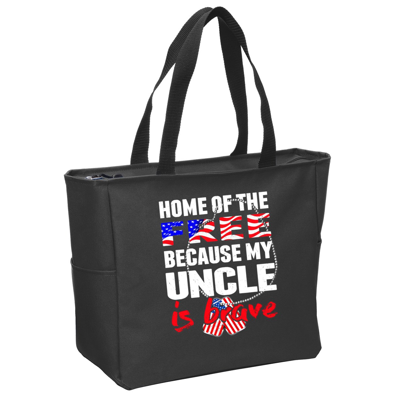 My Uncle Is Brave Home Of The Free - Proud Army Niece Nephew Zip Tote Bag