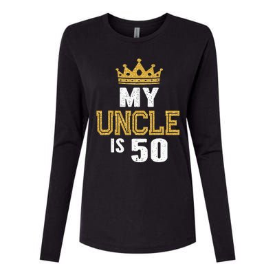 My Uncle is 50 Years Old Uncle's 50th Birthday Idea For Him Womens Cotton Relaxed Long Sleeve T-Shirt