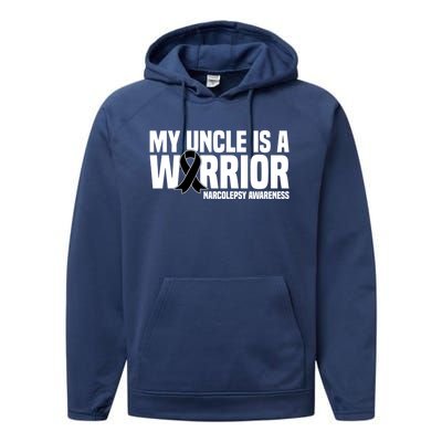 My Uncle Is A Warrior Sleep Disorder Narcolepsy Awareness Great Gift Performance Fleece Hoodie