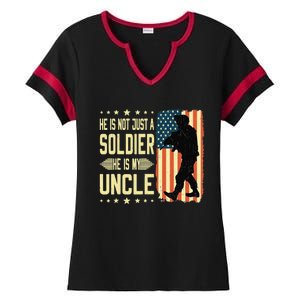 My Uncle Is A Soldier Hero Proud Army Nephew Niece Military Ladies Halftime Notch Neck Tee