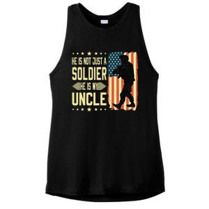 My Uncle Is A Soldier Hero Proud Army Nephew Niece Military Ladies PosiCharge Tri-Blend Wicking Tank