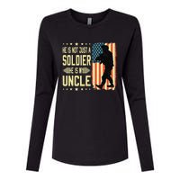 My Uncle Is A Soldier Hero Proud Army Nephew Niece Military Womens Cotton Relaxed Long Sleeve T-Shirt