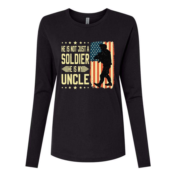 My Uncle Is A Soldier Hero Proud Army Nephew Niece Military Womens Cotton Relaxed Long Sleeve T-Shirt