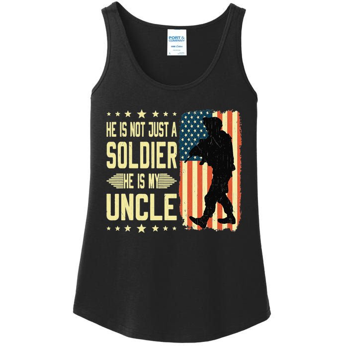 My Uncle Is A Soldier Hero Proud Army Nephew Niece Military Ladies Essential Tank