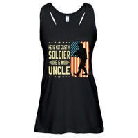 My Uncle Is A Soldier Hero Proud Army Nephew Niece Military Ladies Essential Flowy Tank