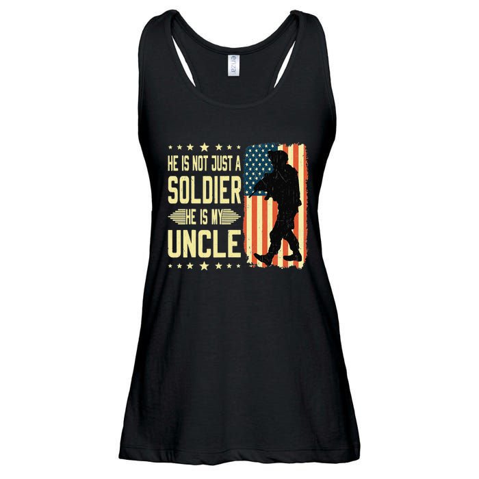 My Uncle Is A Soldier Hero Proud Army Nephew Niece Military Ladies Essential Flowy Tank