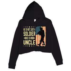 My Uncle Is A Soldier Hero Proud Army Nephew Niece Military Crop Fleece Hoodie