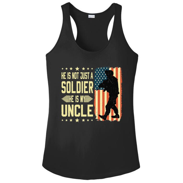 My Uncle Is A Soldier Hero Proud Army Nephew Niece Military Ladies PosiCharge Competitor Racerback Tank