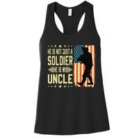 My Uncle Is A Soldier Hero Proud Army Nephew Niece Military Women's Racerback Tank