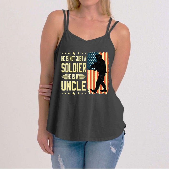 My Uncle Is A Soldier Hero Proud Army Nephew Niece Military Women's Strappy Tank