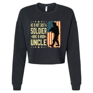 My Uncle Is A Soldier Hero Proud Army Nephew Niece Military Cropped Pullover Crew