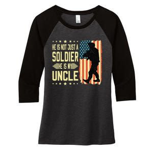 My Uncle Is A Soldier Hero Proud Army Nephew Niece Military Women's Tri-Blend 3/4-Sleeve Raglan Shirt