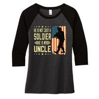 My Uncle Is A Soldier Hero Proud Army Nephew Niece Military Women's Tri-Blend 3/4-Sleeve Raglan Shirt