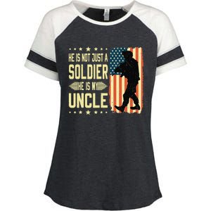 My Uncle Is A Soldier Hero Proud Army Nephew Niece Military Enza Ladies Jersey Colorblock Tee