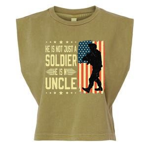 My Uncle Is A Soldier Hero Proud Army Nephew Niece Military Garment-Dyed Women's Muscle Tee