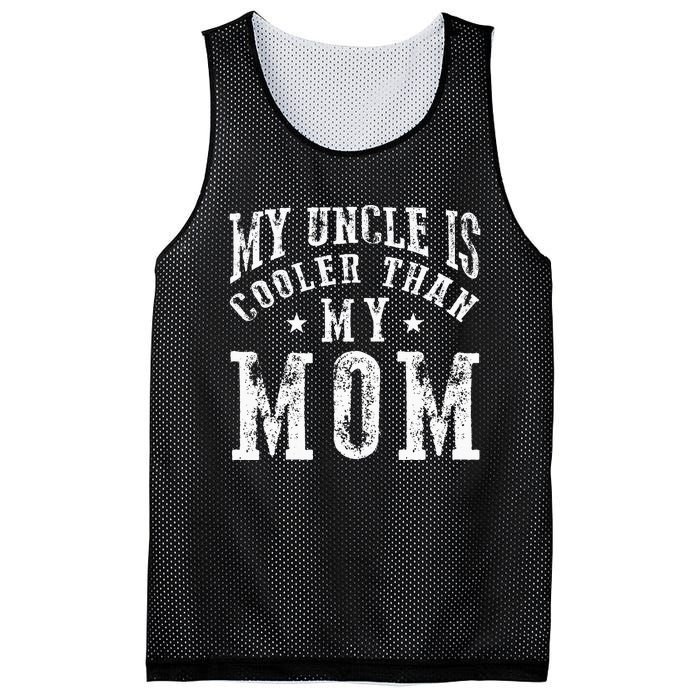 My Uncle is cooler than my Mom funny nephew niece sayings Mesh Reversible Basketball Jersey Tank