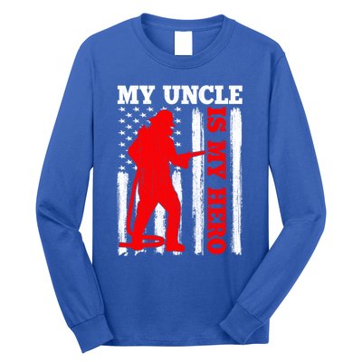 My Uncle Is My Hero Usa Flag Firefighter Fire Uncle Gift Long Sleeve Shirt