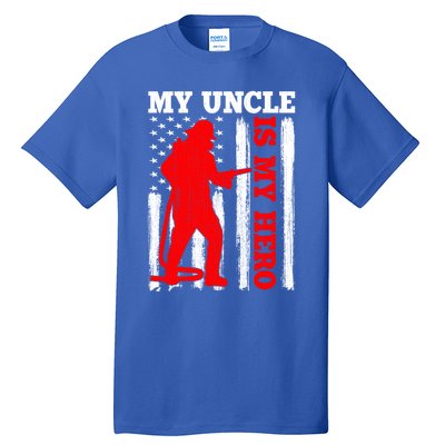 My Uncle Is My Hero Usa Flag Firefighter Fire Uncle Gift Tall T-Shirt