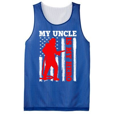 My Uncle Is My Hero Usa Flag Firefighter Fire Uncle Gift Mesh Reversible Basketball Jersey Tank