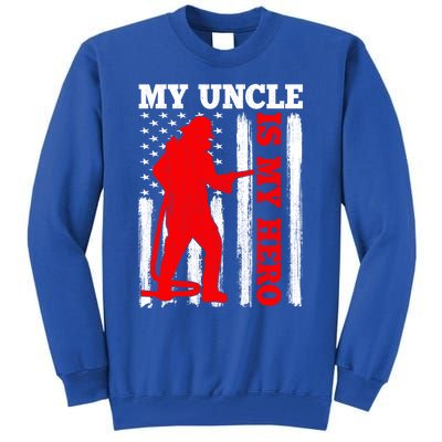 My Uncle Is My Hero Usa Flag Firefighter Fire Uncle Gift Tall Sweatshirt