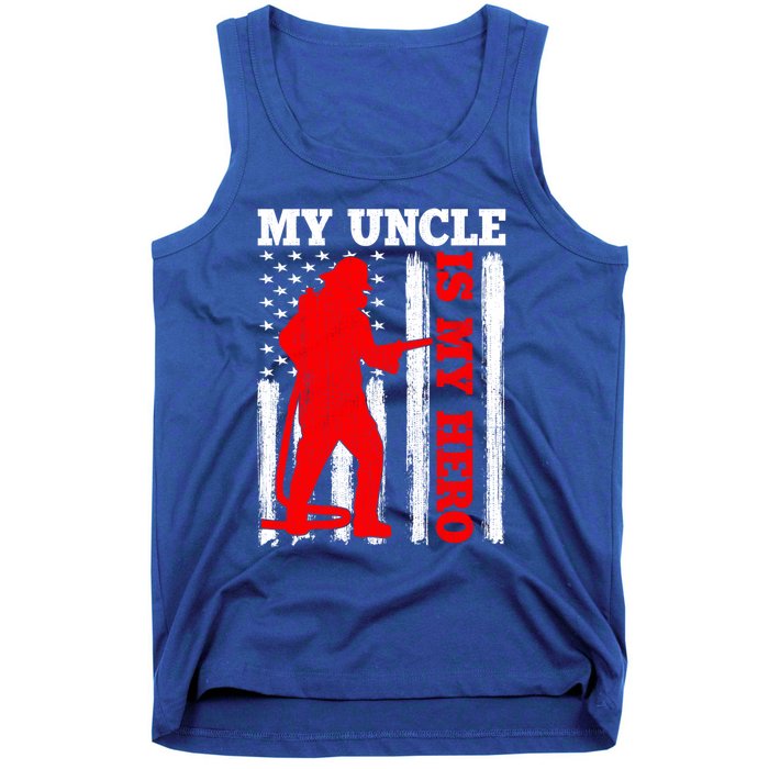 My Uncle Is My Hero Usa Flag Firefighter Fire Uncle Gift Tank Top