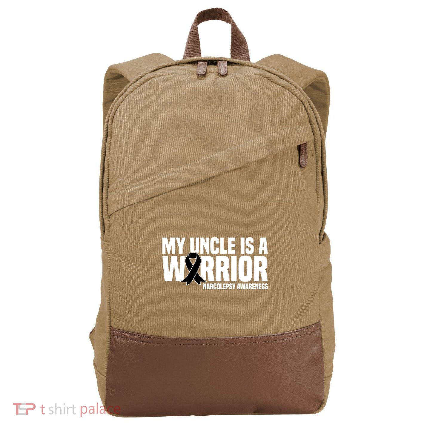 My Uncle Is A Warrior Sleep Disorder Narcolepsy Awareness Gift Cotton Canvas Backpack