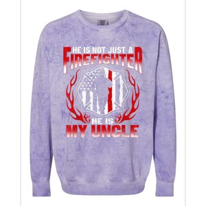 My Uncle Is A Firefighter Hero Proud Fire Niece Nephew Gifts Colorblast Crewneck Sweatshirt