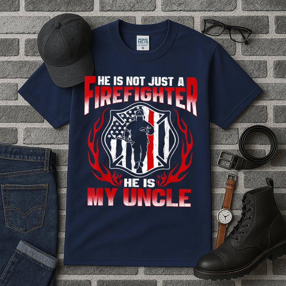 My Uncle Is A Firefighter Hero Proud Fire Niece Nephew Gifts Tall T-Shirt