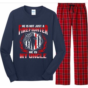 My Uncle Is A Firefighter Hero Proud Fire Niece Nephew Gifts Long Sleeve Pajama Set