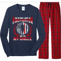 My Uncle Is A Firefighter Hero Proud Fire Niece Nephew Gifts Long Sleeve Pajama Set