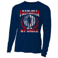 My Uncle Is A Firefighter Hero Proud Fire Niece Nephew Gifts Cooling Performance Long Sleeve Crew