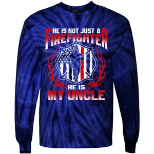 My Uncle Is A Firefighter Hero Proud Fire Niece Nephew Gifts Tie-Dye Long Sleeve Shirt