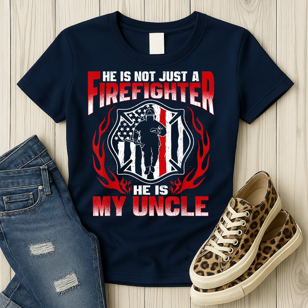 My Uncle Is A Firefighter Hero Proud Fire Niece Nephew Gifts Womens T-Shirt