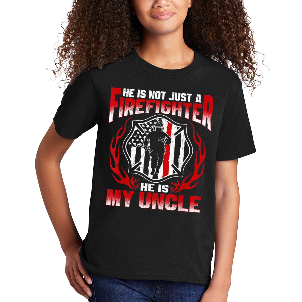 My Uncle Is A Firefighter Hero Proud Fire Niece Nephew Gifts Kids T-Shirt