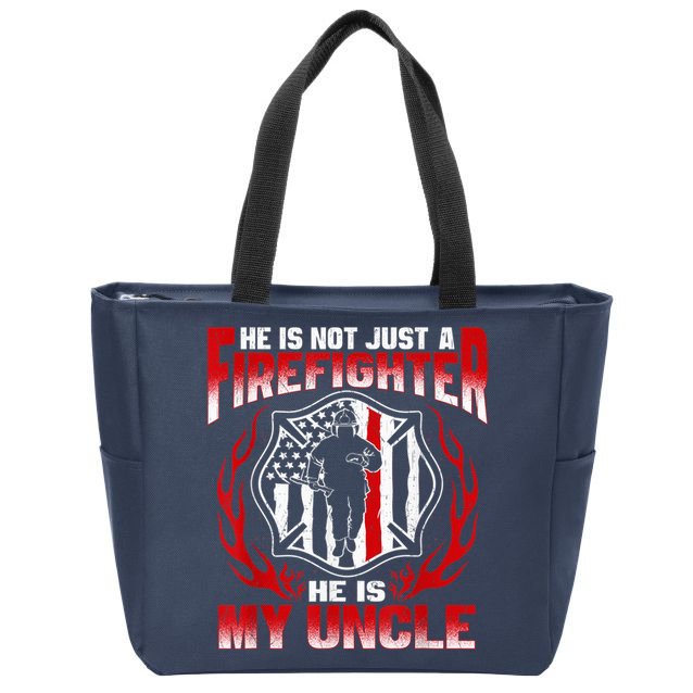My Uncle Is A Firefighter Hero Proud Fire Niece Nephew Gifts Zip Tote Bag