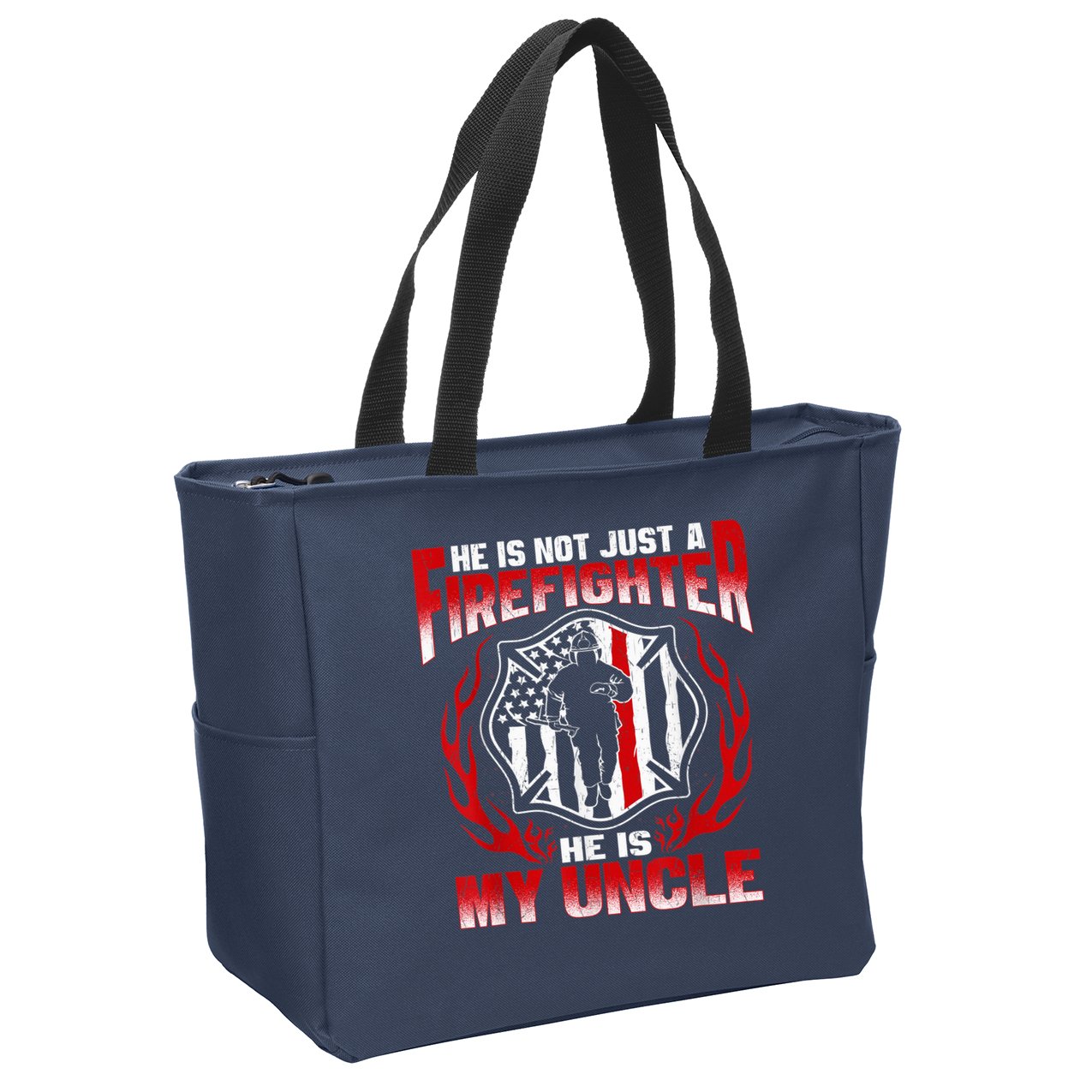 My Uncle Is A Firefighter Hero Proud Fire Niece Nephew Gifts Zip Tote Bag